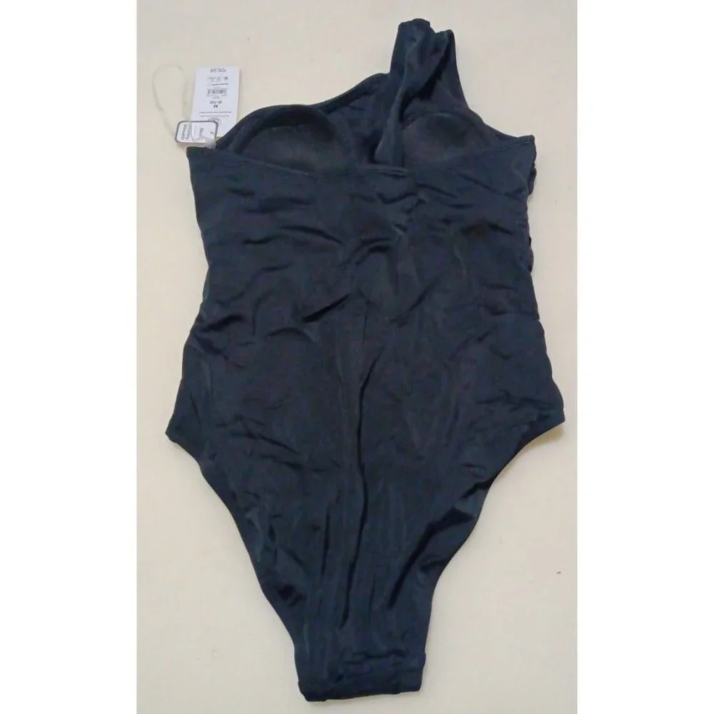 Women Swimsuit Size Medium 8-10 One Piece Black Single Shoulder Strap New w/ Tag - Picture 4 of 4